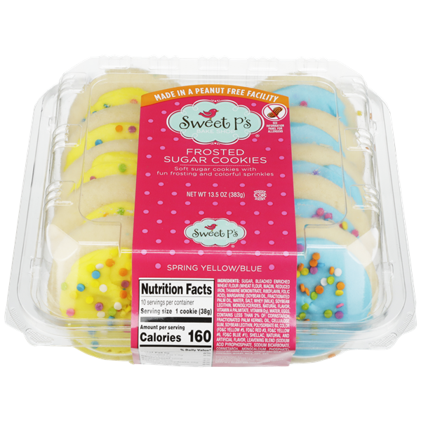 Sweet P's Bake Shop Frosted Sugar Cookies, Spring Yellow/Blue | Hy-Vee ...