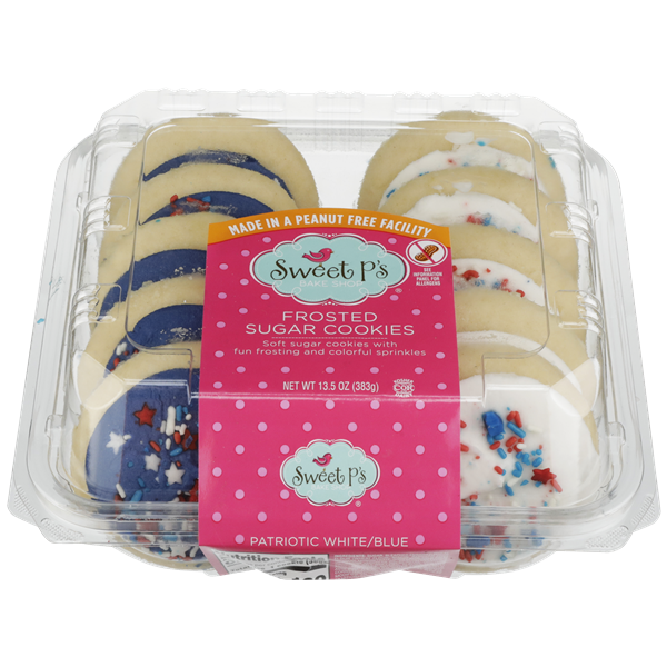 Sweet P's Bake Shop Frosted Sugar Cookies, Patriotic White ...