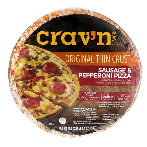 Crav'n Flavor Sausage & Pepperoni Original Thin Crust Pizza HyVee