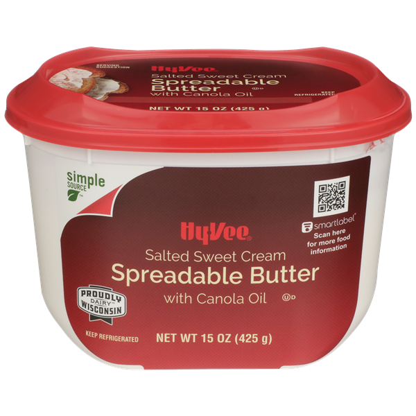 HyVee Sweet Cream Spreadable Butter with Canola Oil HyVee Aisles