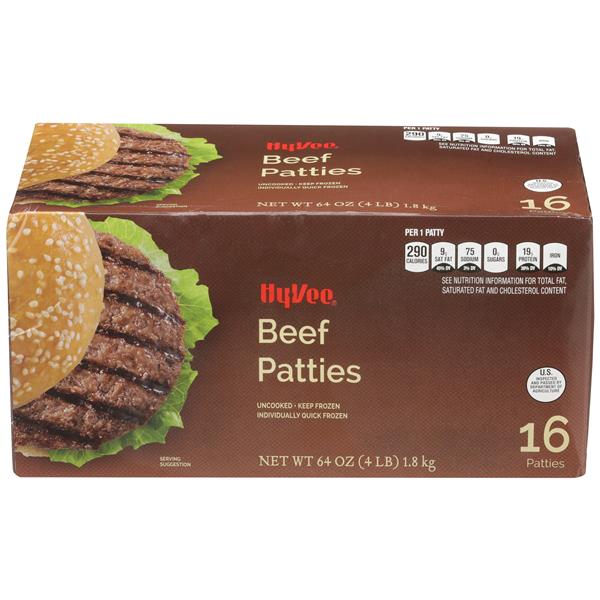 HyVee Frozen Beef Patties 16ct HyVee Aisles Online Grocery Shopping