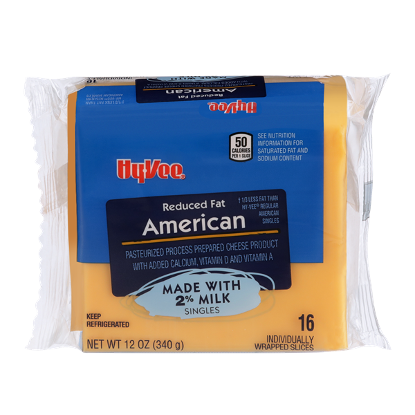HyVee Singles Reduced Fat 2 Milk American Pasteurized Prepared Cheese