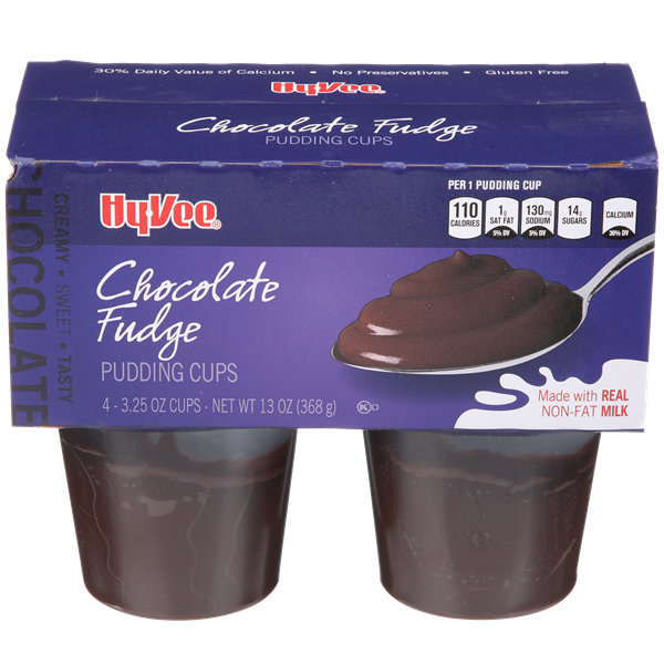 Hy-Vee Chocolate Fudge Pudding 4-3.25 oz Cups | Hy-Vee Aisles