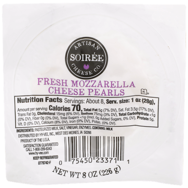 Soiree Fresh Mozzarella Cheese Pearls HyVee Aisles Online Grocery